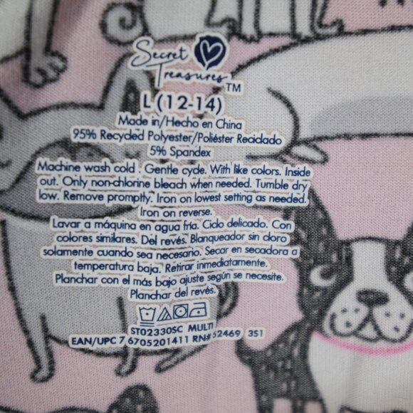 Secret Treasures Womens Dog Shirt Jogger Pajama set Pink L (12-14) - Picture 4 of 6